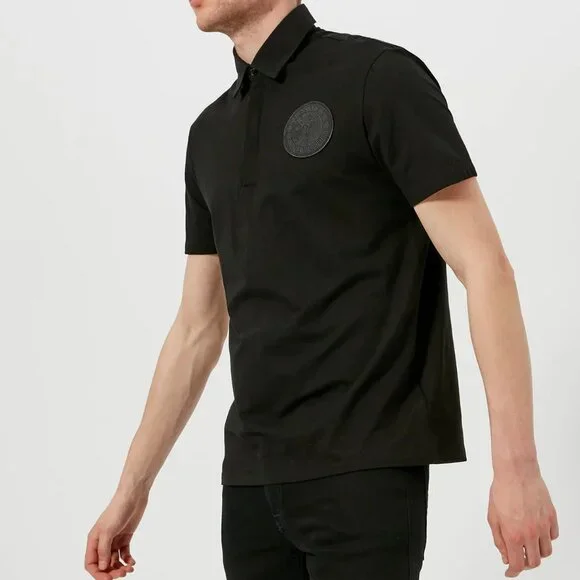 NWT$450 Versace Collection Embroidered Round LOGO 3 Button Polo Shirt - Picture 3 of 15